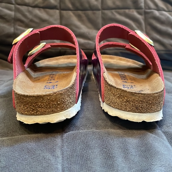 Birkenstock Womens Arizona SFB Fashion Rose Leather SUPER NICE!!! Sz 37 Womens 7 - Picture 11 of 16